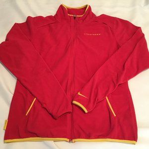 Nike Livestrong Men's Fleece Full Zip Jacket Red/Yellow Size XL EUC